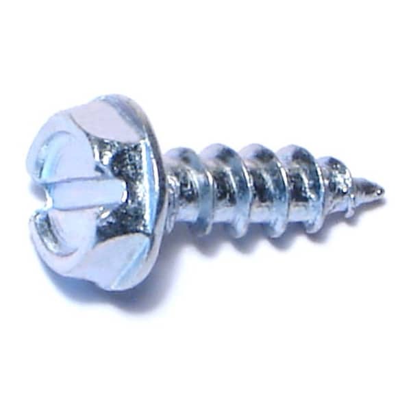 Midwest Fastener Sheet Metal Screw, #10 x 5/8 in, Zinc Plated Steel Flange Hex Head Slotted Drive, 100 PK 02935 - main